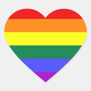 Rainbow Stripes Heart Sticker