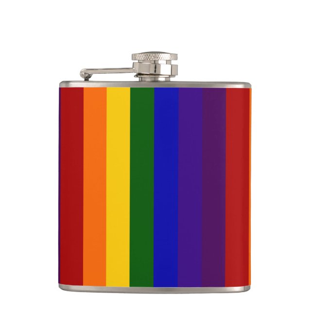 Rainbow Stripes Hip Flask (Front)
