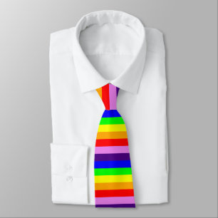 Rainbow Stripes Horizontal Classic Bright Colourfu Tie
