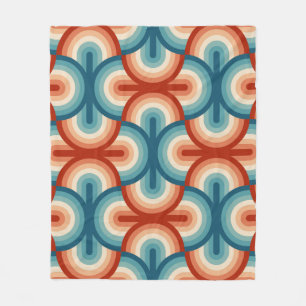Rainbow stripes illustration pattern fleece blanket