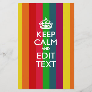 Rainbow Stripes Keep Calm And Your Text Customise Flyer