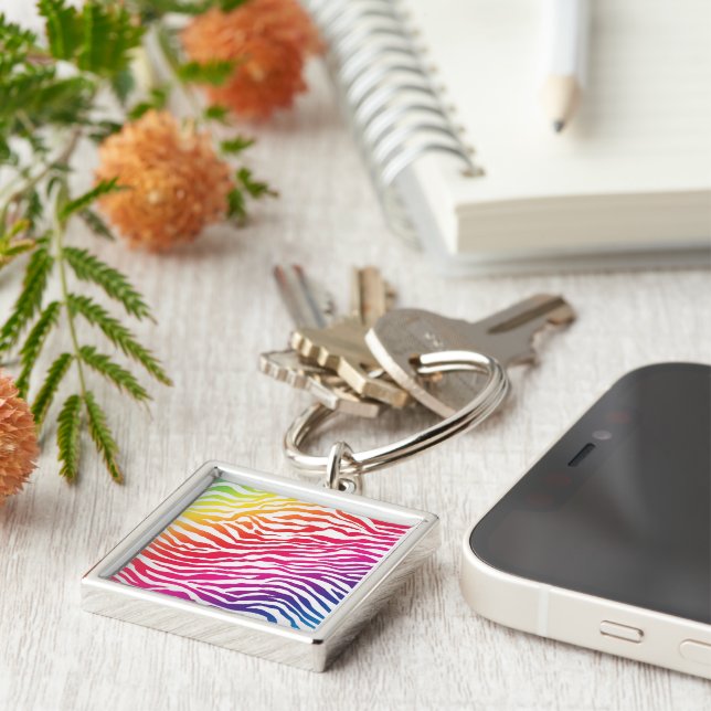 Rainbow Stripes Key Ring (Side)