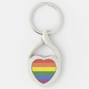 Rainbow stripes key ring