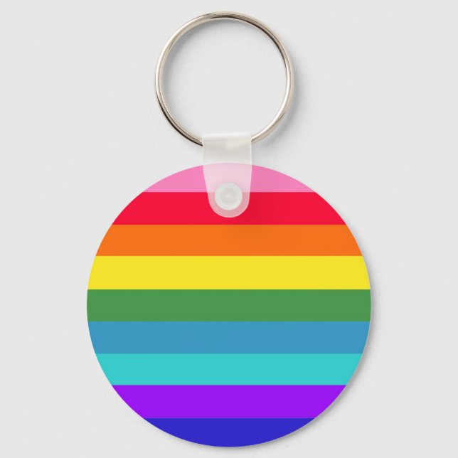 Rainbow Stripes Key Ring (Front)
