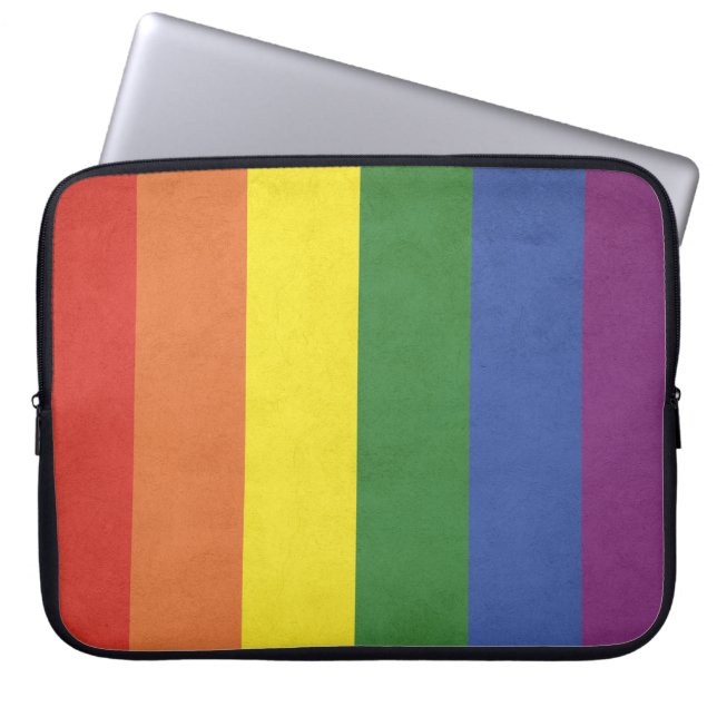 Rainbow stripes laptop sleeve (Front)