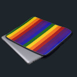 Rainbow Stripes Laptop Sleeve<br><div class="desc">Red,  orange,  yellow,  green,  blue,  indigo,  violet: the colours of the rainbow are presented in vertical stripes in this design. The festive rainbow sequence repeats across the design. 

 Digitally created 8800 x 5200 pixel image. 
 Copyright ©2011 Claire E. Skinner,  All rights reserved.</div>