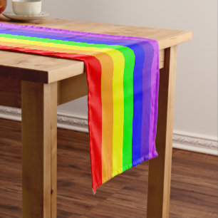 Rainbow Stripes Long Table Runner