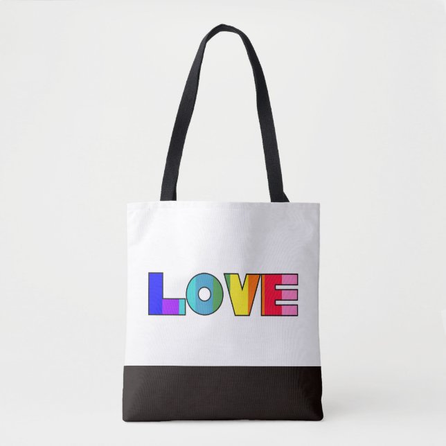 Rainbow Stripes Love   Tote Bag (Front)