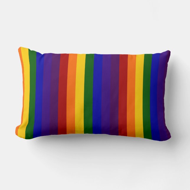 Rainbow Stripes Lumbar Cushion (Front)