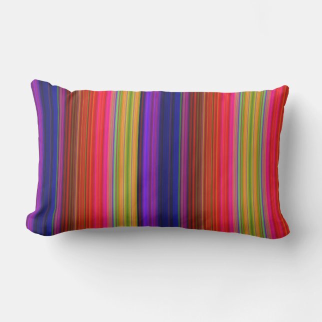 Rainbow Stripes Lumbar Cushion (Front)