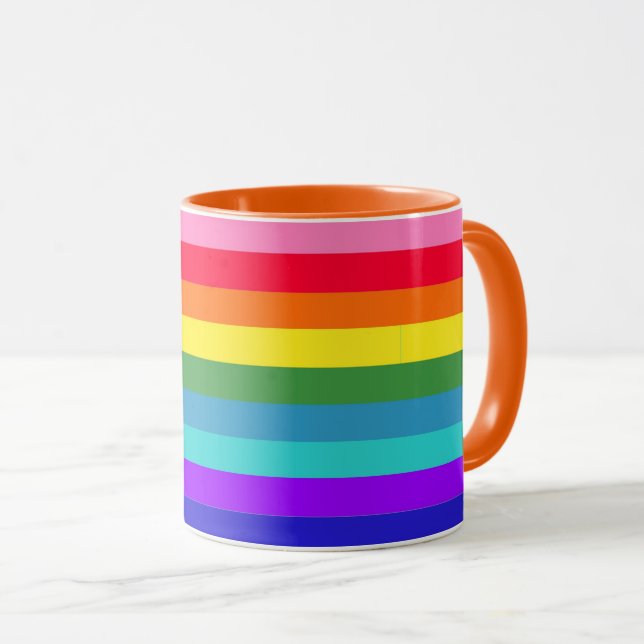 Rainbow Stripes Mug (Front Right)
