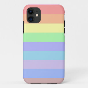 Rainbow Stripes of Pastel Colours iPhone 11 Case