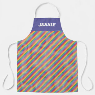 Rainbow Stripes Pattern Apron