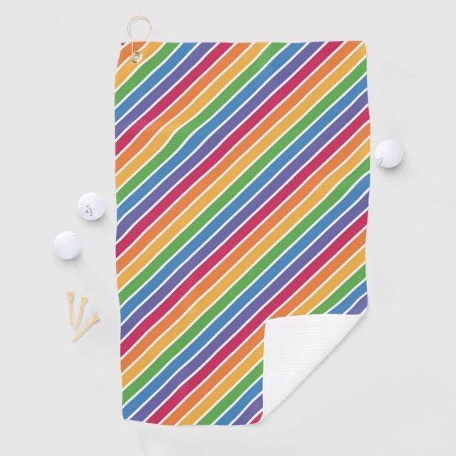 Rainbow Stripes Pattern Golf Towel (InSitu)