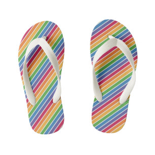 Rainbow Stripes Pattern Kid's Thongs