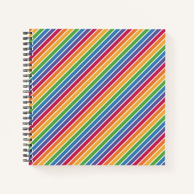 Rainbow Stripes Pattern Notebook (Front)