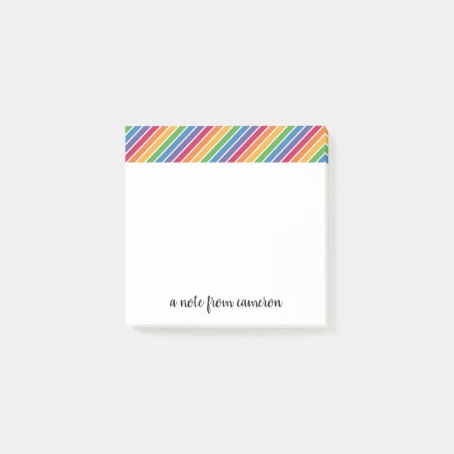 Rainbow Stripes Pattern Post-it Notes (Front)