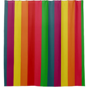 Rainbow Stripes Pattern room decor design Shower Curtain