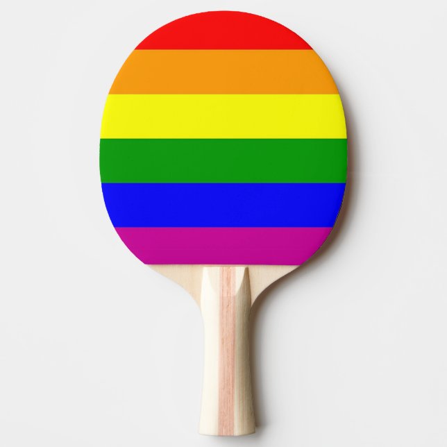 Rainbow Stripes Ping Pong Paddle (Front)