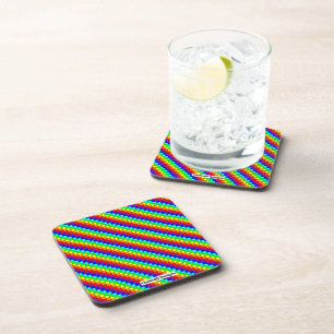 Rainbow Stripes - Plastic Coaster