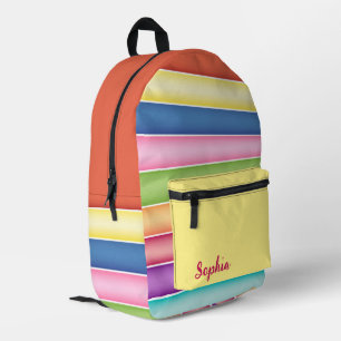 Rainbow Stripes Printed Backpack
