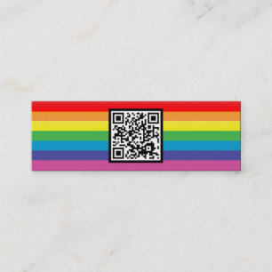 rainbow stripes QR code Mini Business Card