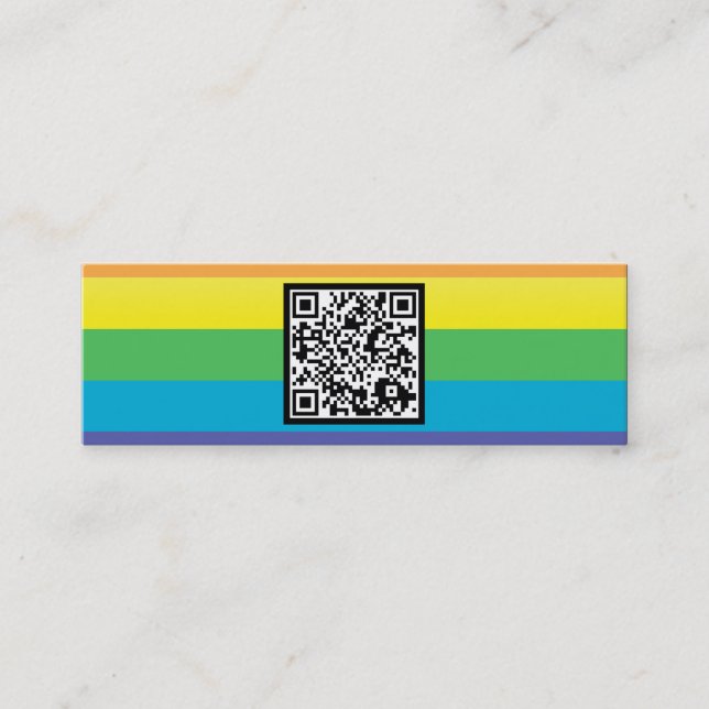rainbow stripes QR code Mini Business Card (Front)