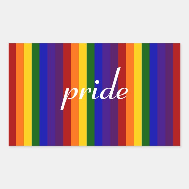 Rainbow Stripes Rectangular Sticker (Front)