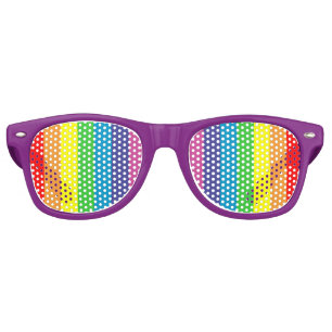 rainbow stripes retro sunglasses
