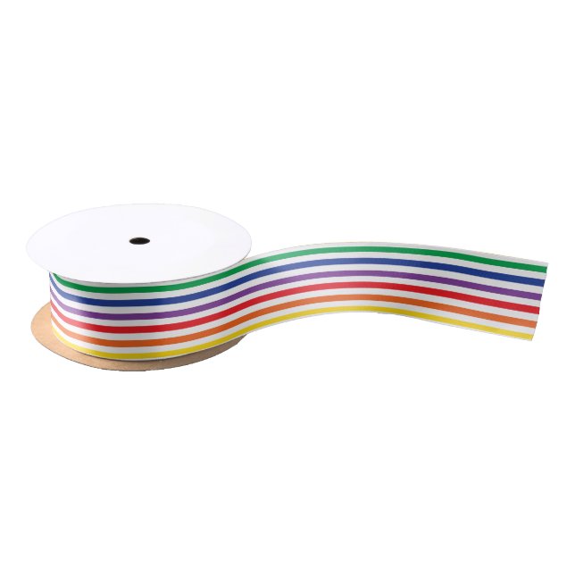 Rainbow Stripes Satin Ribbon (Spool)