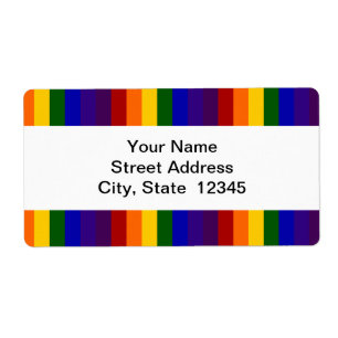 Rainbow Stripes shipping label