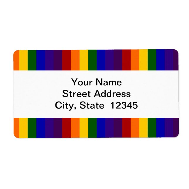 Rainbow Stripes shipping label (Front)