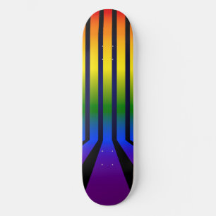 Rainbow stripes skateboard