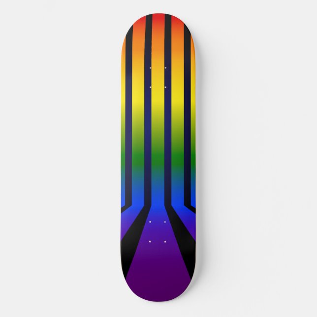 Rainbow stripes skateboard (Front)