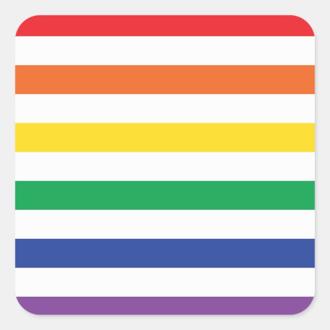 Rainbow Stripes Square Sticker (Front)