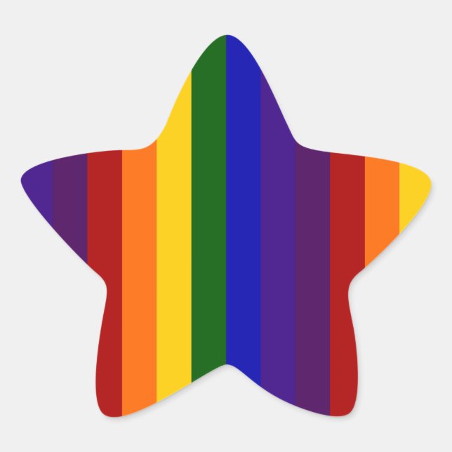 Rainbow Stripes Star Sticker (Front)