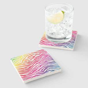 Rainbow Stripes Stone Coaster