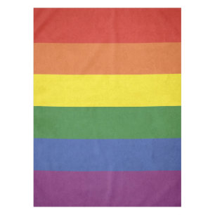 Rainbow stripes tablecloth