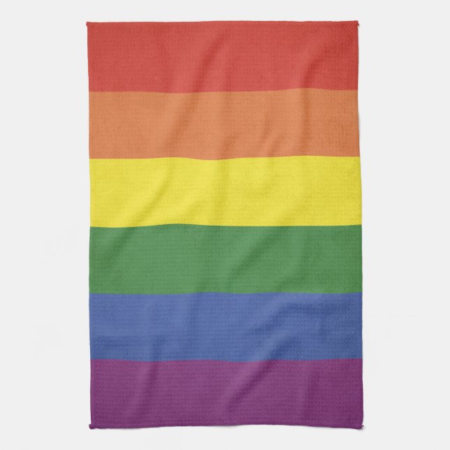 Rainbow stripes tea towel (Vertical)
