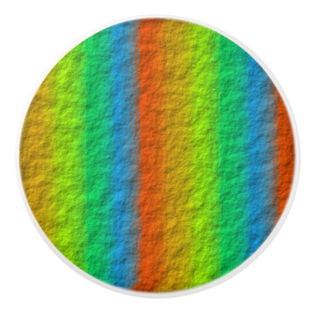 RAINBOW STRIPES TEXTURE CERAMIC KNOB (Front)