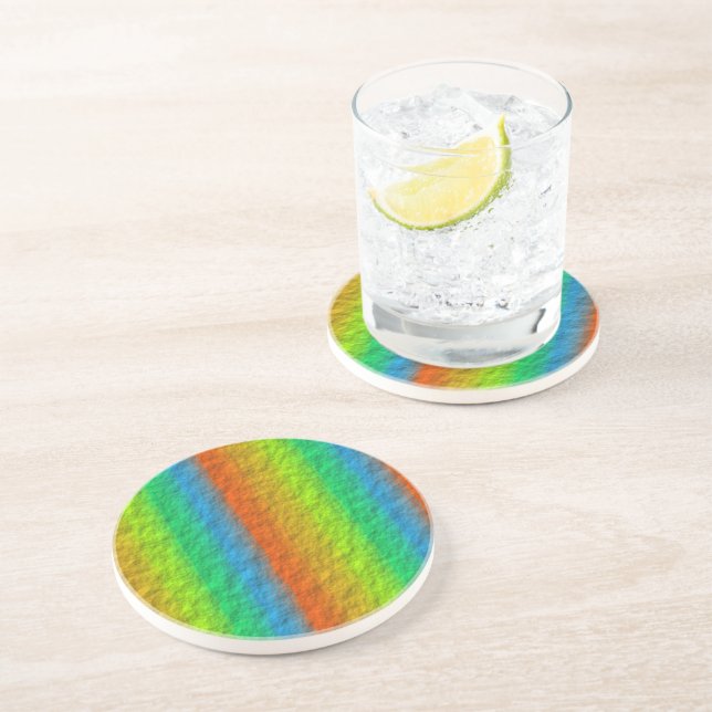 RAINBOW STRIPES TEXTURE COASTER (Side)