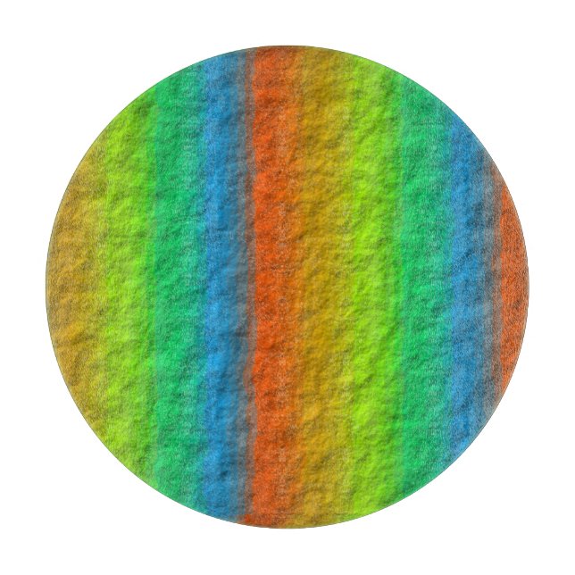 RAINBOW STRIPES TEXTURE CUTTING BOARD (Front)