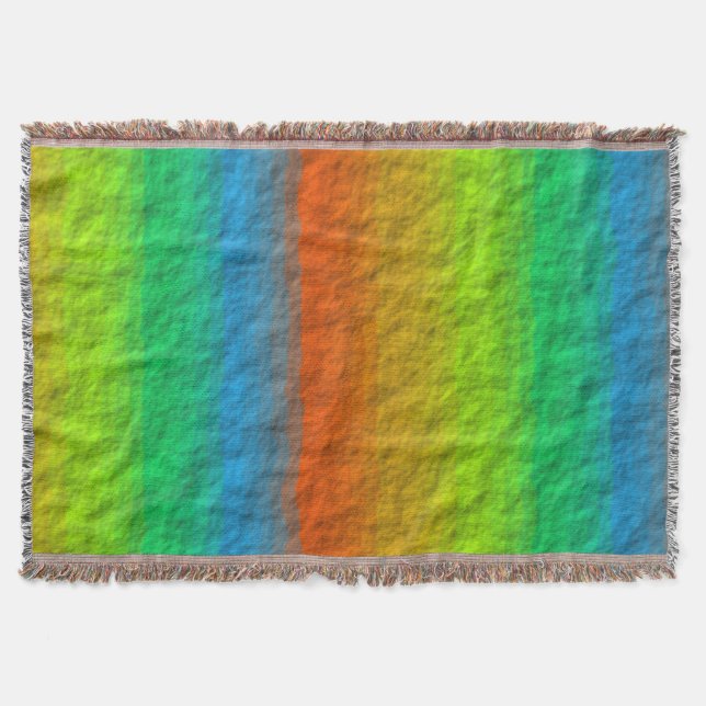 RAINBOW STRIPES TEXTURE THROW BLANKET (Front)