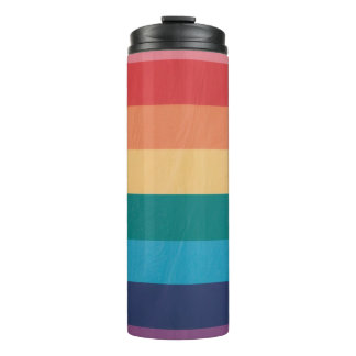 Rainbow stripes thermal tumbler