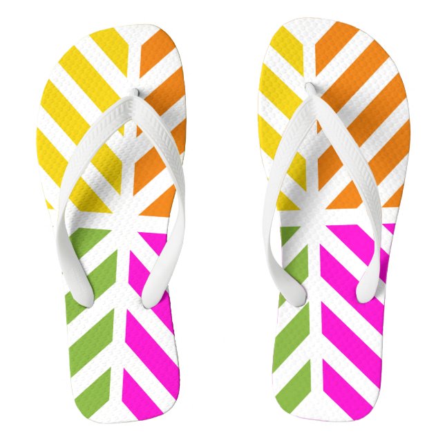 Rainbow Stripes Thongs (Footbed)