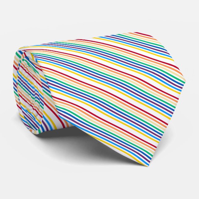 Rainbow Stripes Tie (Rolled)