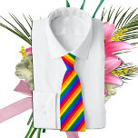 Rainbow Stripes Tie & Pride Rainbow Flag / LGBT<br><div class="desc">Neck Tie (business): Rainbow Flag & Pride,  LGBT community / gender symbol of lesbian,  gay,  bisexual,  transgender,  queer social movements.</div>