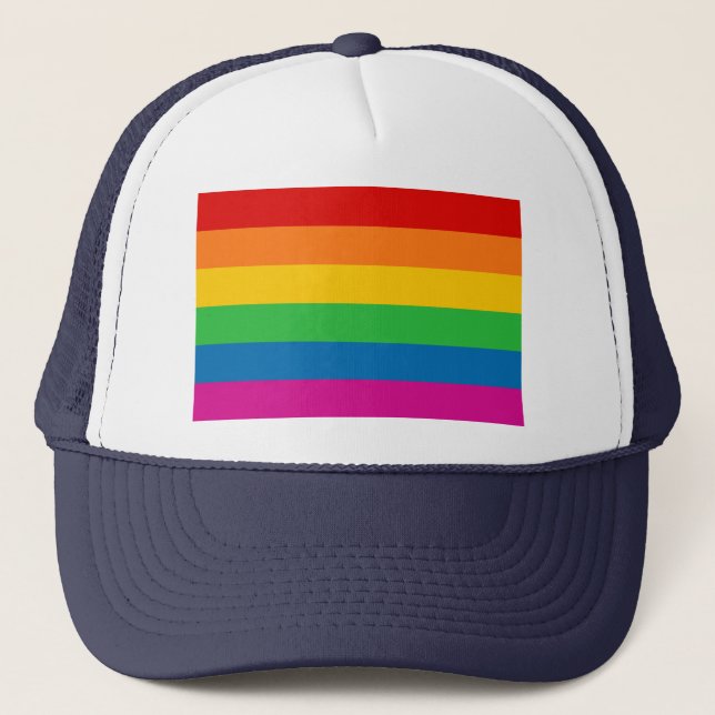 Rainbow Stripes Trucker Hat (Front)