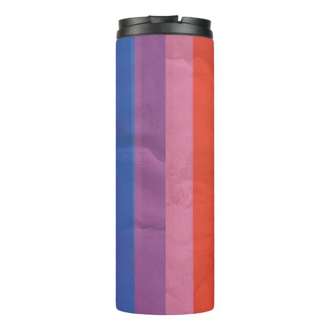 Rainbow stripes vertical thermal tumbler (Back)