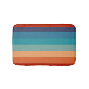 Rainbow Stripes Vintage Old Style Geometric Bath Mat